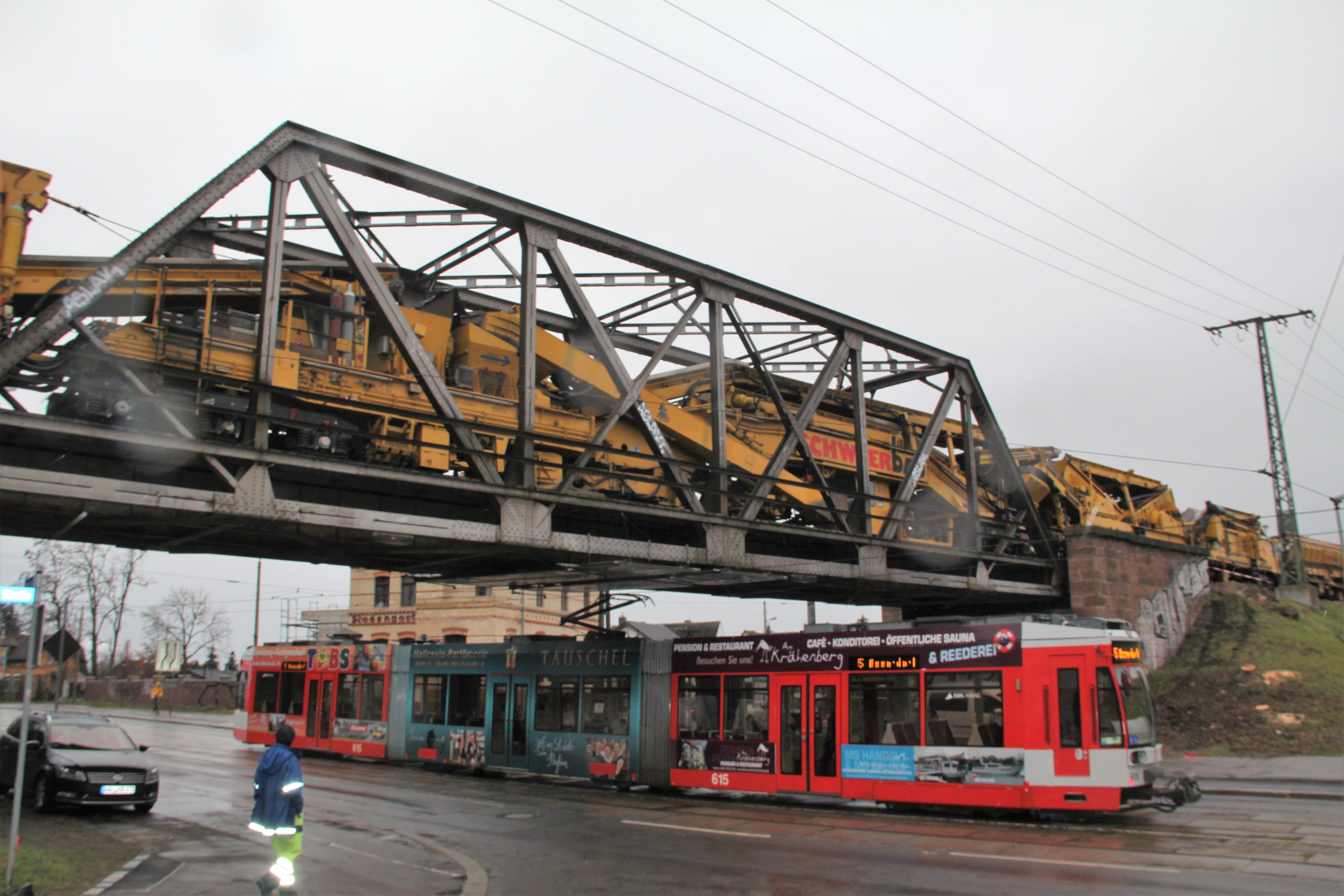 Halle(Saale): Rosengarten. Argentinierbrücke, demnächst durch Neubau ersetzt